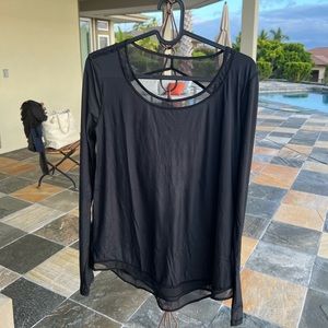 Lululemon Black Lightweight Longsleeve top with Back Cutout